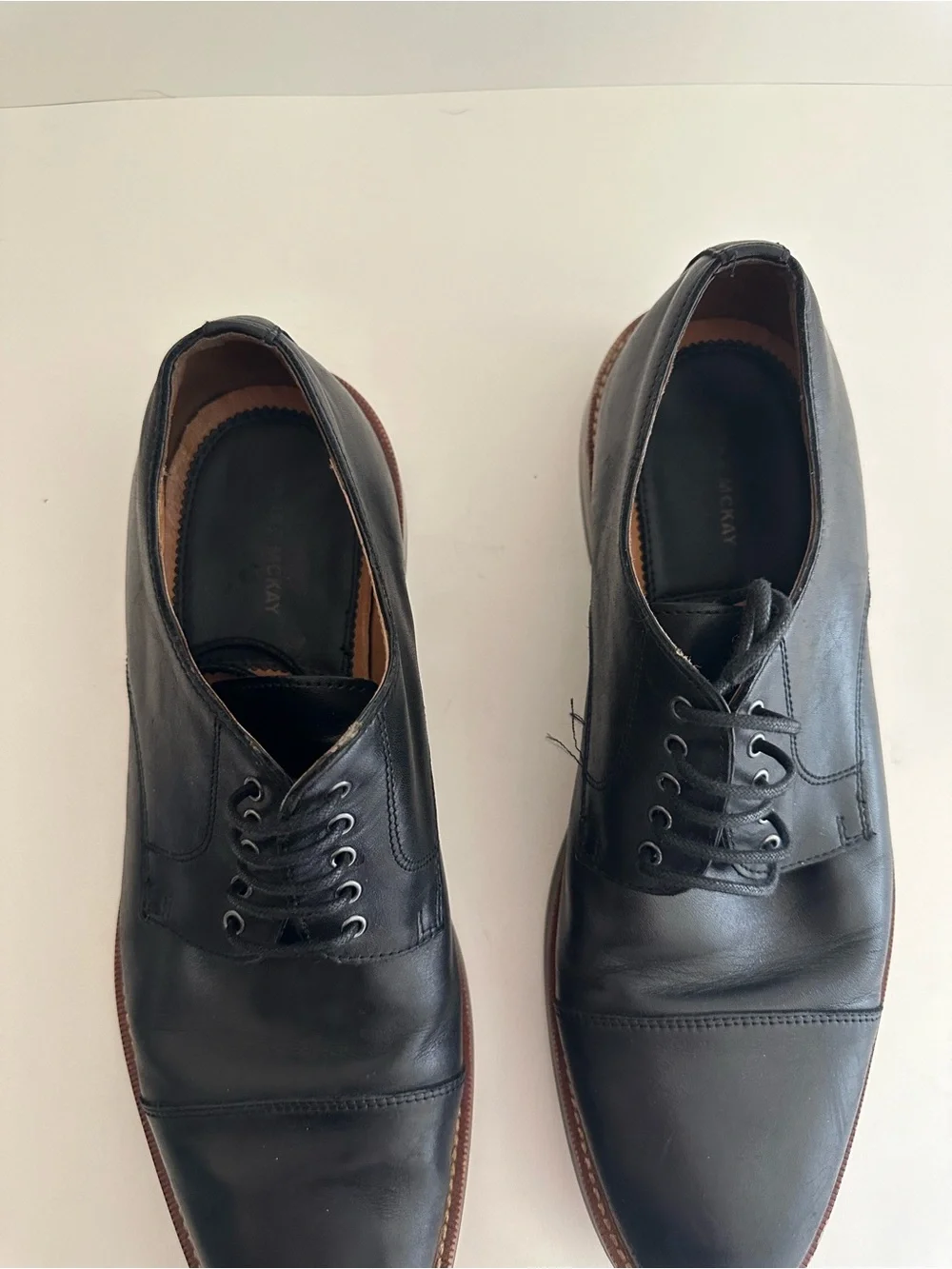 Blake McKay T9 black leather cap-toe oxford